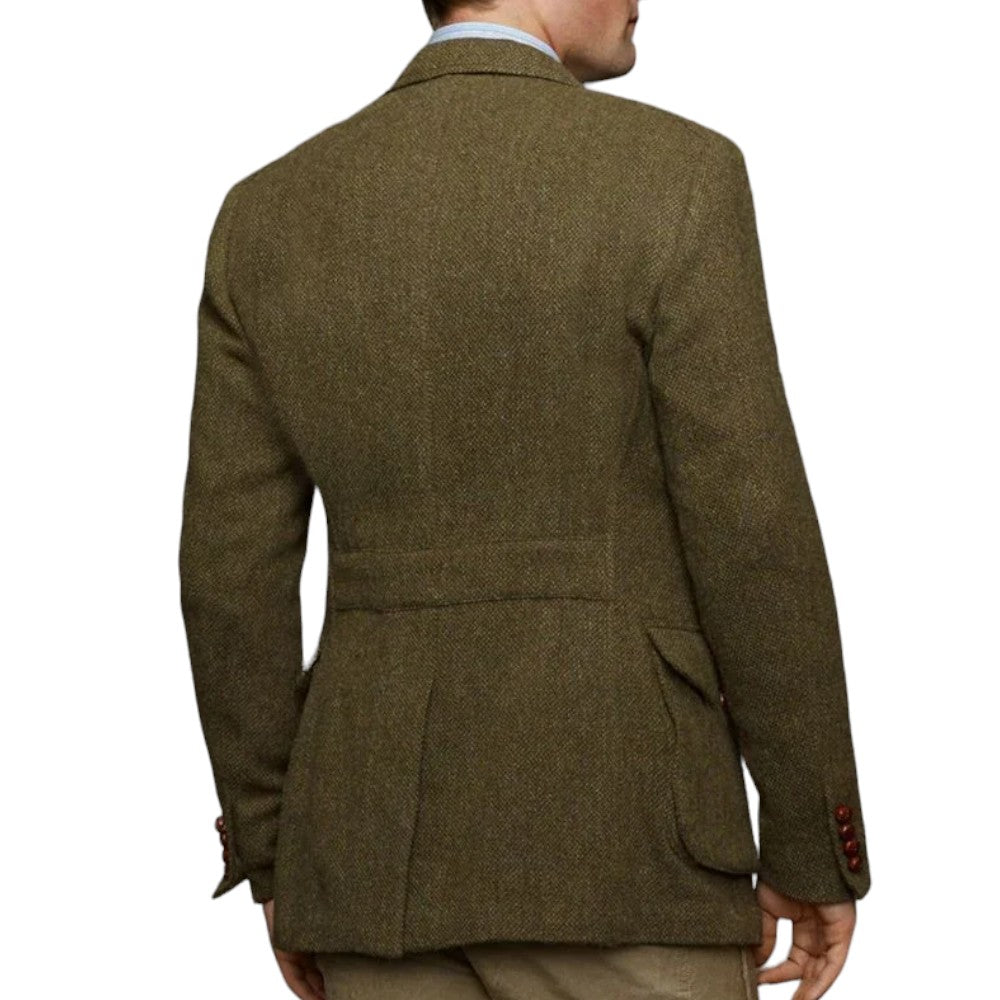 Veste Caldene tweed homme laine hacking show taille 42 vert/marron Veste Caldene tweed homme laine hacking show taille 42 vert/marron