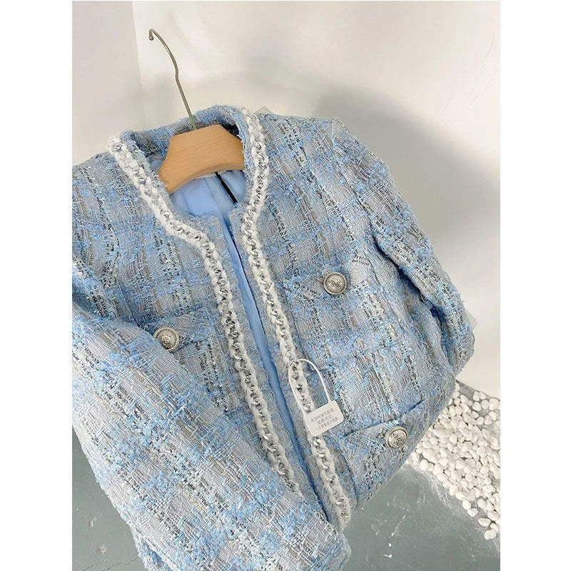 Veste De Présentation Femme Pytchley - Tweed Bleu - Neuve Sans étiquettes